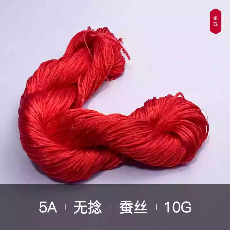 10g Suzhou Embroidery Thick Untwisted Mulberry Silk Thread(%002 红色系)