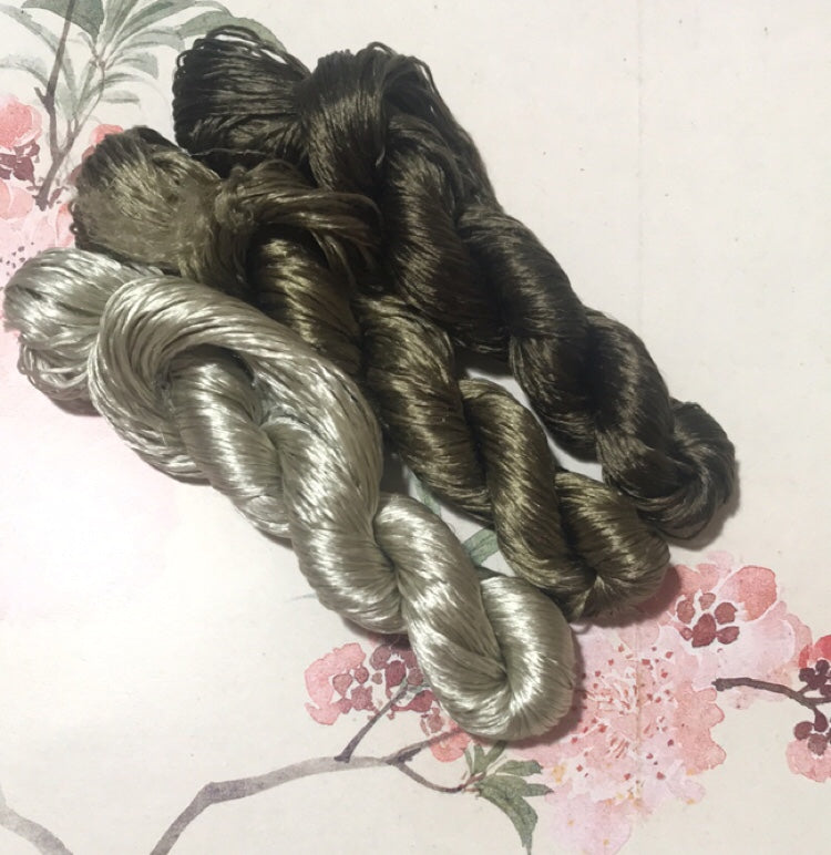 120m Untwisted Mulberry Silk Thread(#067 （1-3） 120m*3)