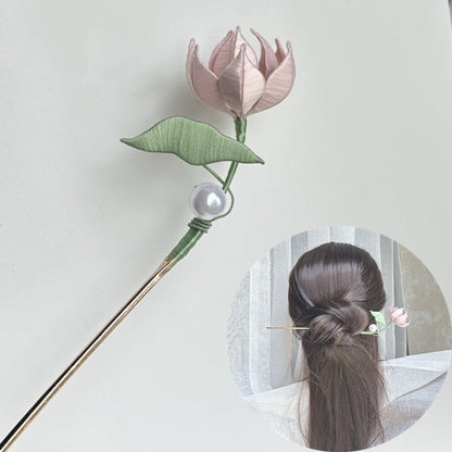 Lotus Flower Hairpin Chanhua Materials Flowers DIY Kit - Include Detailed Video Tutorial