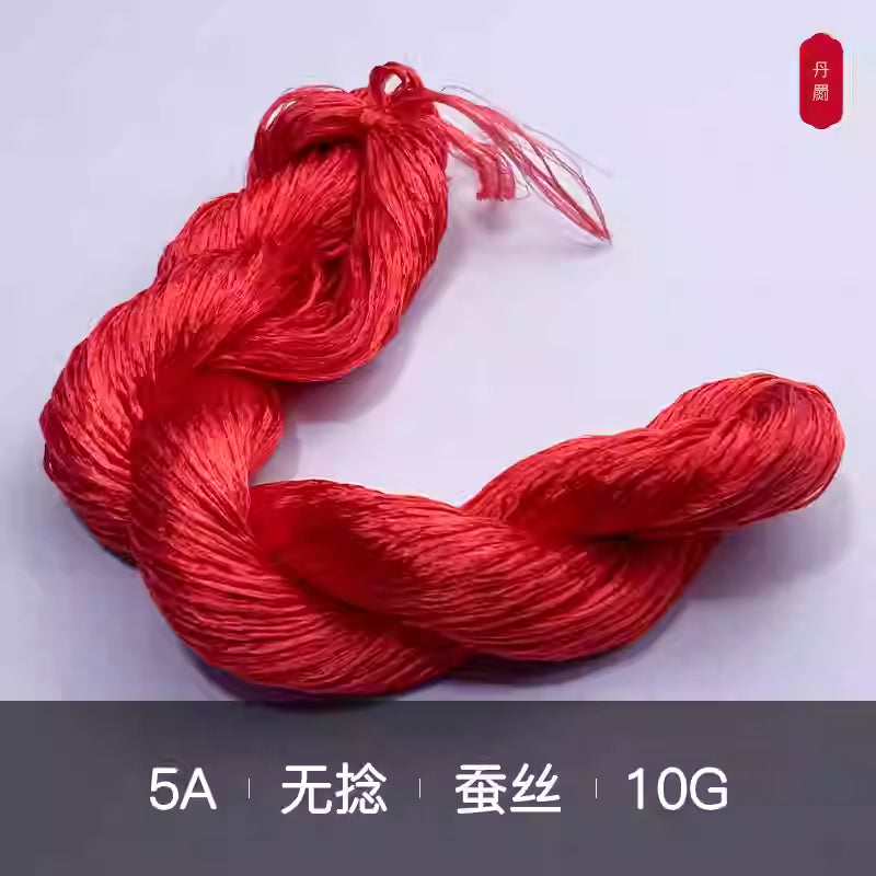 10g Suzhou Embroidery Thick Untwisted Mulberry Silk Thread(%002 红色系)