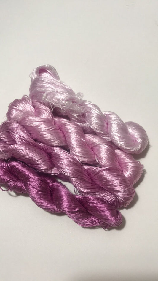 80m Suzhou Embroidery Untwisted Mulberry Silk Thread(#101紫   80m*4)