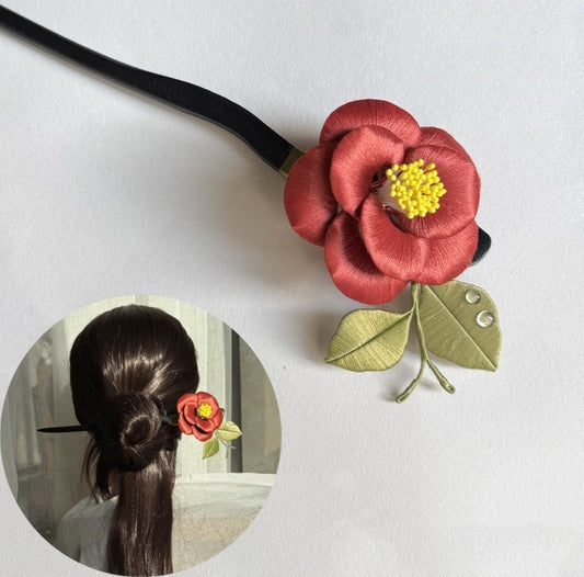 Camellia Series Hairpin Chanhua Materials Flowers DIY Kit - Include Detailed Video Tutorial