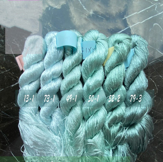 400m Suzhou Embroidery Monofilament Untwisted Mulberry Silk Thread(set浅灰蓝色)