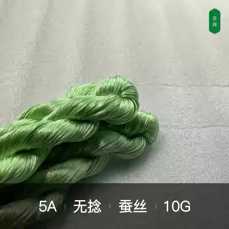 10g Suzhou Embroidery Thick Untwisted Mulberry Silk Thread(%004 绿色系)