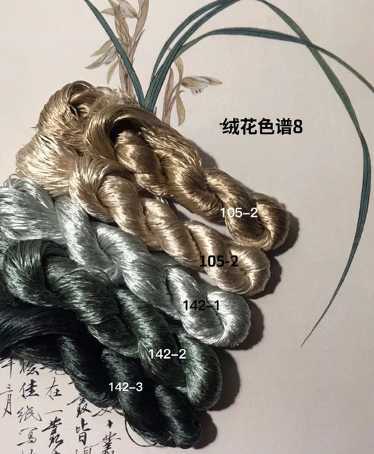 100m Suzhou Embroidery Untwisted Mulberry Silk Thread(FiveColors08   100m*5)