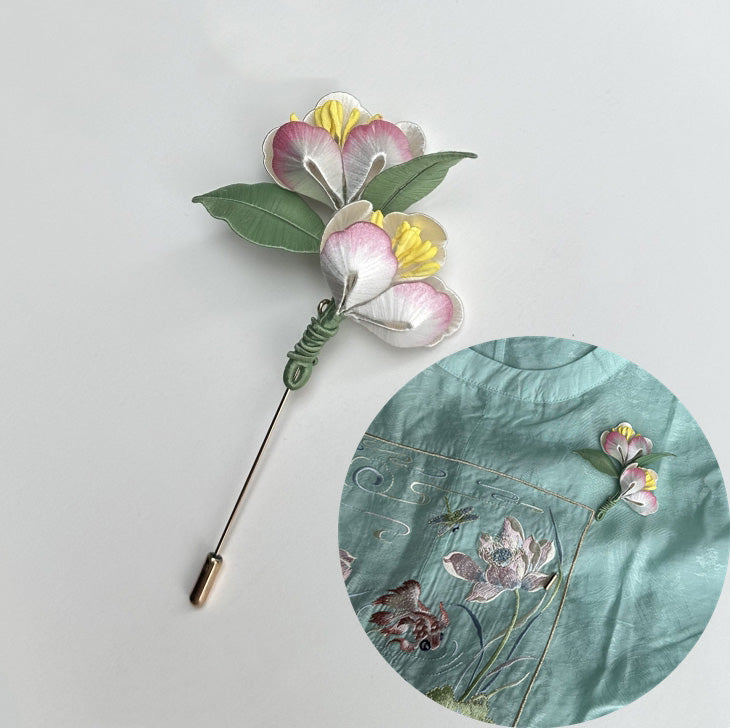 Haitangwen Hairpin Chanhua Materials Flowers DIY Kit - Include Detailed Video Tutorial