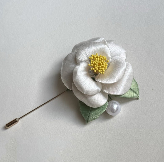 Camellia Series Brooch Chanhua Materials Flowers DIY Kit - Include Detailed Video Tutorial