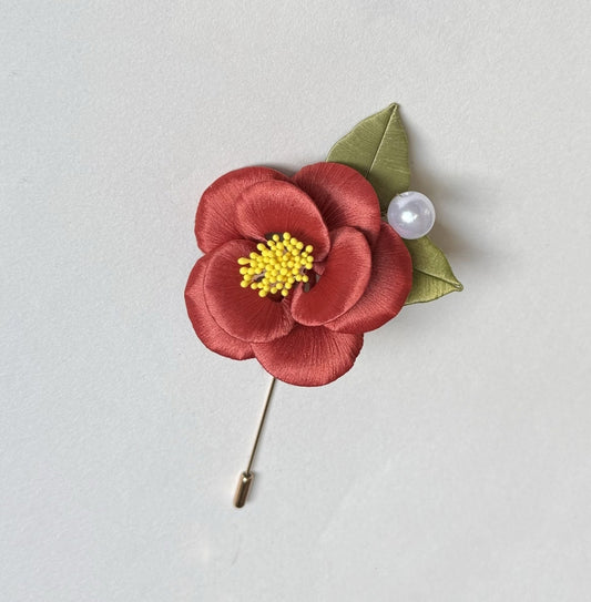 Camellia Series Brooch Chanhua Materials Flowers DIY Kit - Include Detailed Video Tutorial