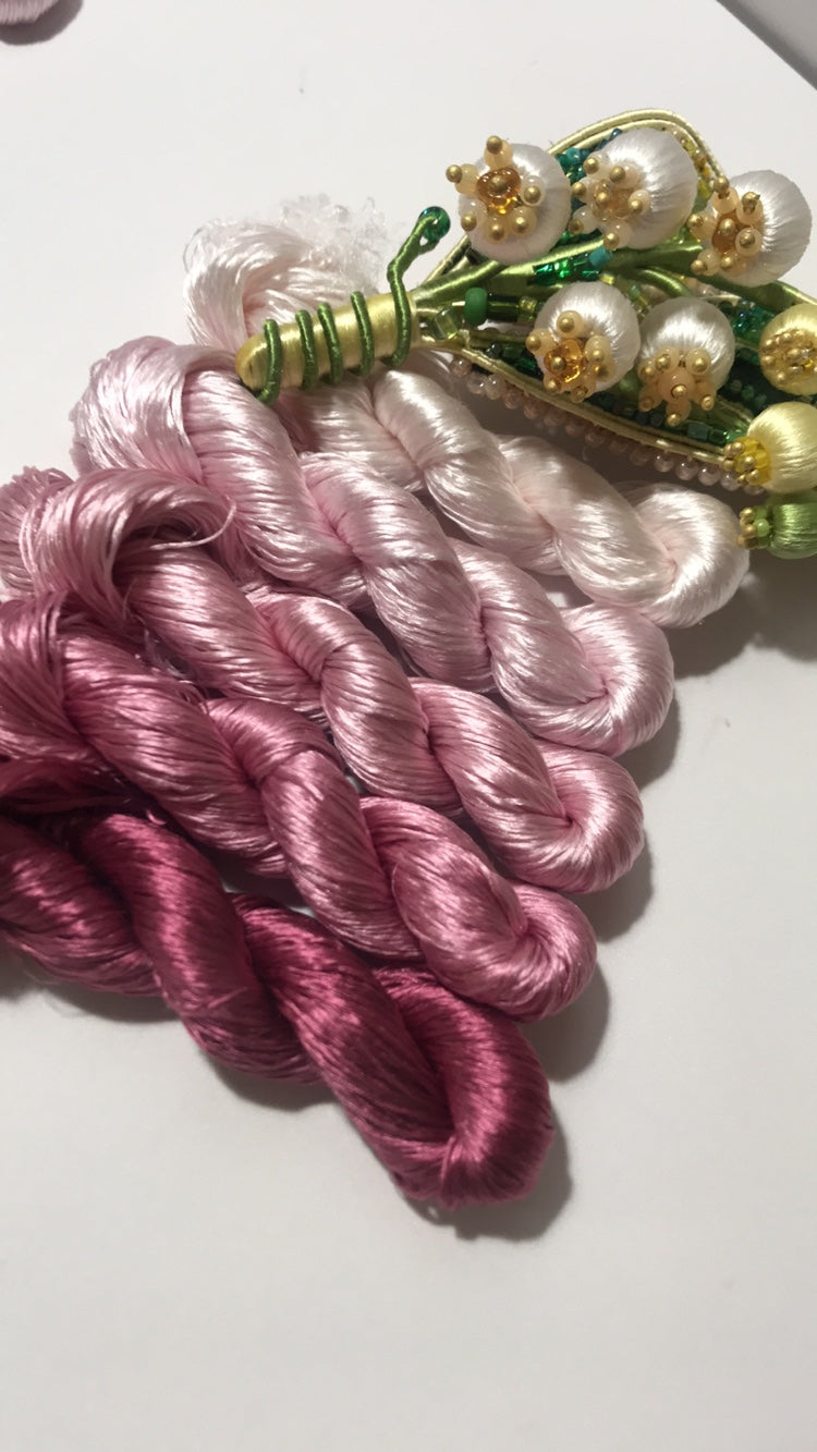 100m Suzhou Embroidery Untwisted Mulberry Silk Thread(#143（1-5）  100m*5)