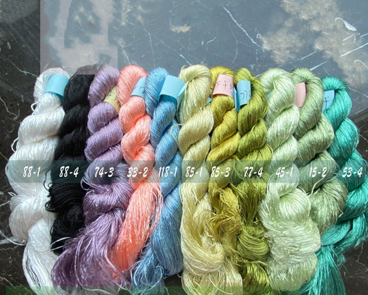 400m Suzhou Embroidery Monofilament Untwisted Mulberry Silk Thread(set清凉一夏)