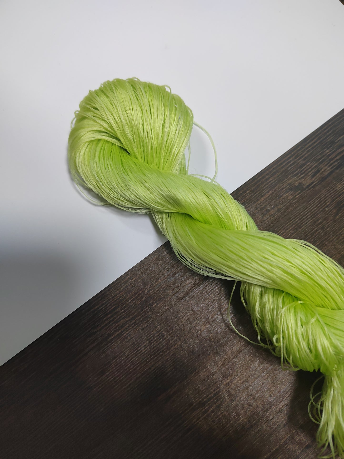 20g 5A Raw Silk Mulberry Silk Thread(%黄绿色) - For Ronghua, Wigs