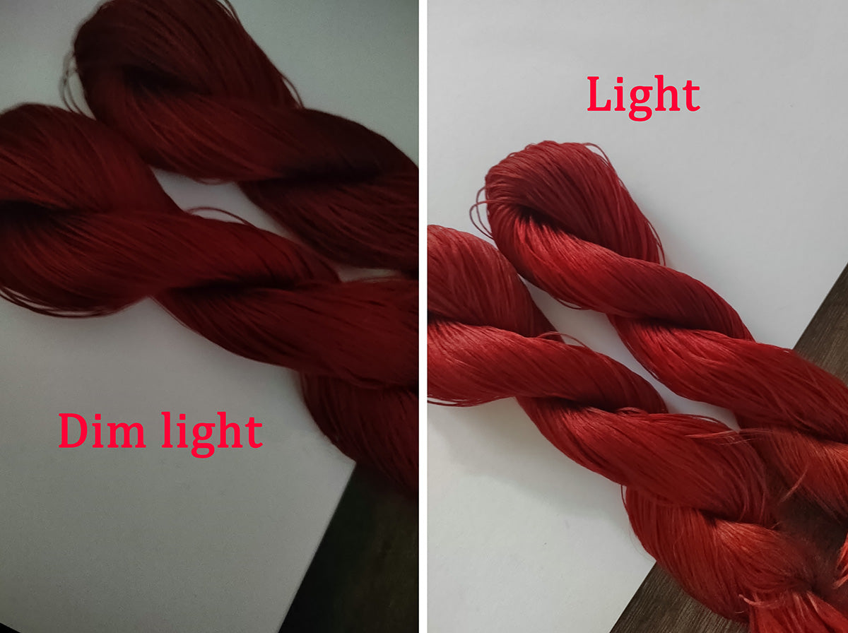 20g 5A Raw Silk Mulberry Silk Thread(%枣红色*1) - For Ronghua, Wigs