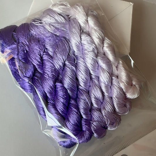 80m Suzhou Embroidery Untwisted Mulberry Silk Thread(#96青莲紫 80m*6)