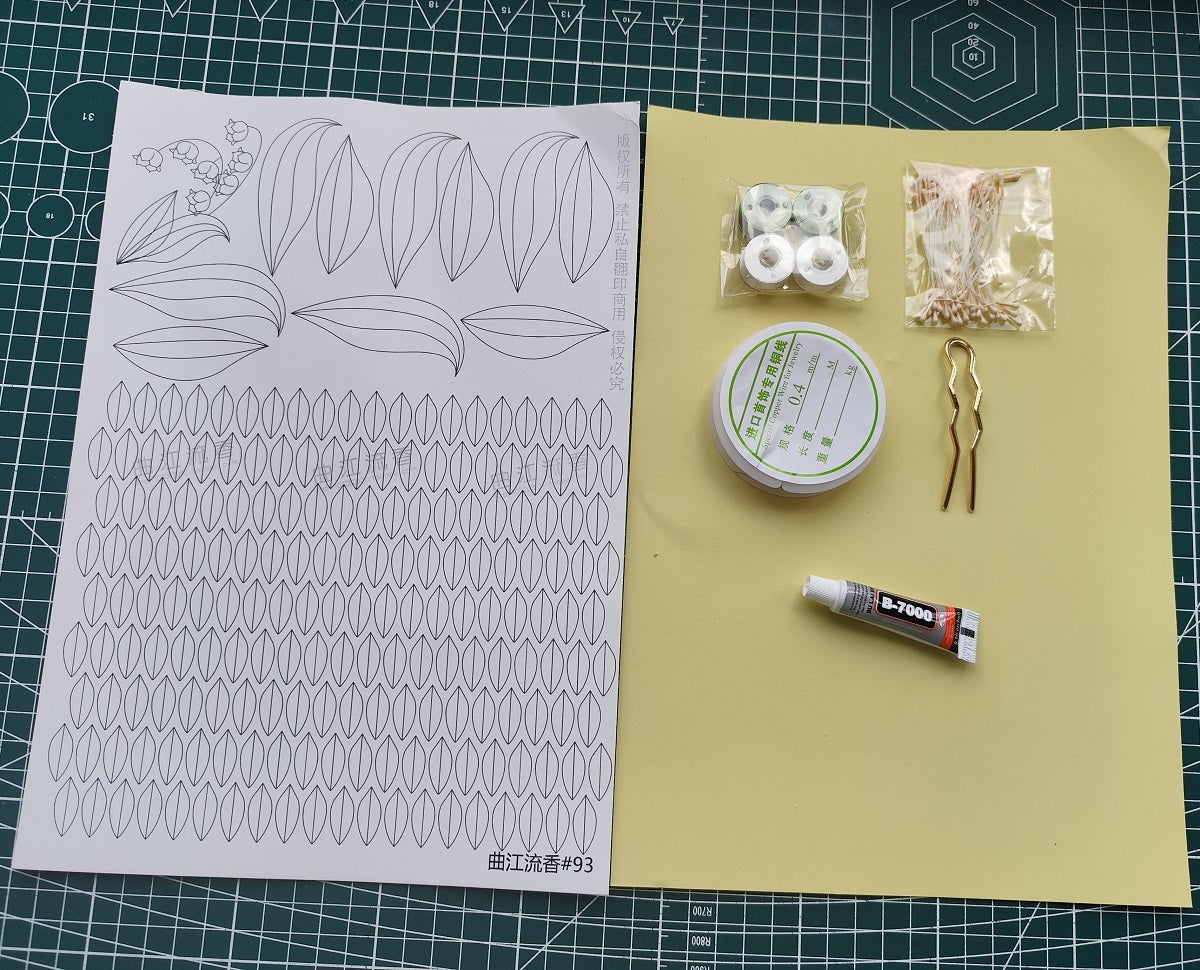 Lily of the Valley Hairpin Chanhua Materials DIY Kit - Include Detailed Video Tutorial