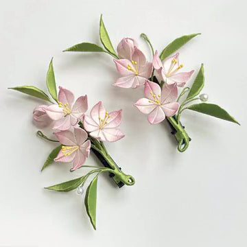 Peach Blossom Hairclip Chanhua Materials DIY Kit - Include Detailed Video Tutorial