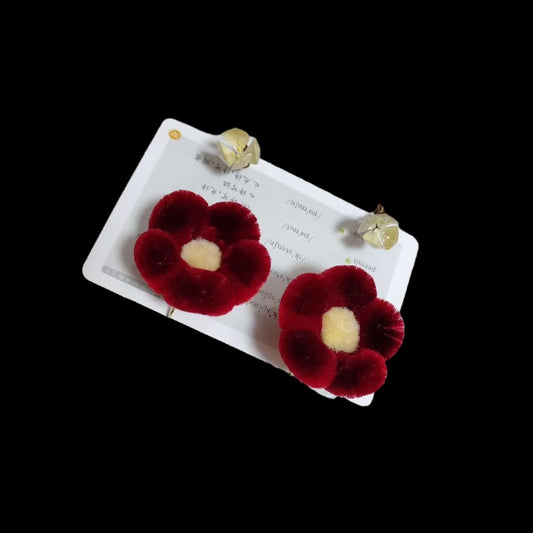 Plum Blossom Bespoke Earrings - Silk Earrings(Ronghua)