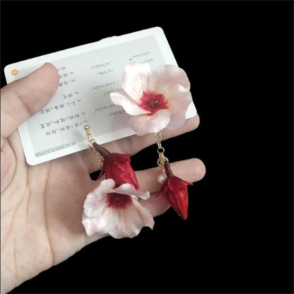 Roselle Bespoke Earrings - Silk Earrings(Ronghua)