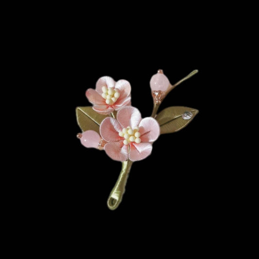 Peach Blossom Handmade Brooch - Silk Brooch(Chanhua)