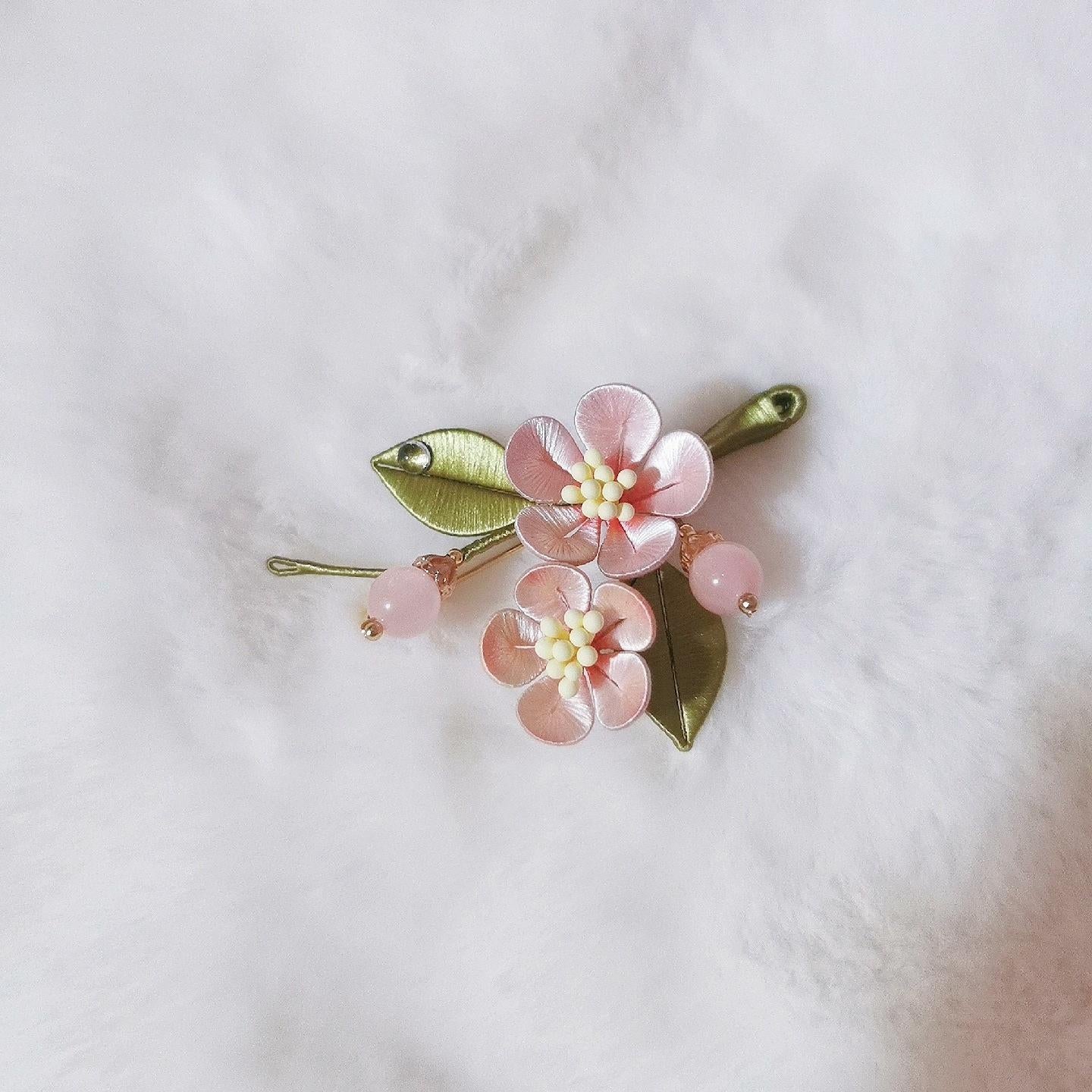 Peach Blossom Handmade Brooch - Silk Brooch(Chanhua)