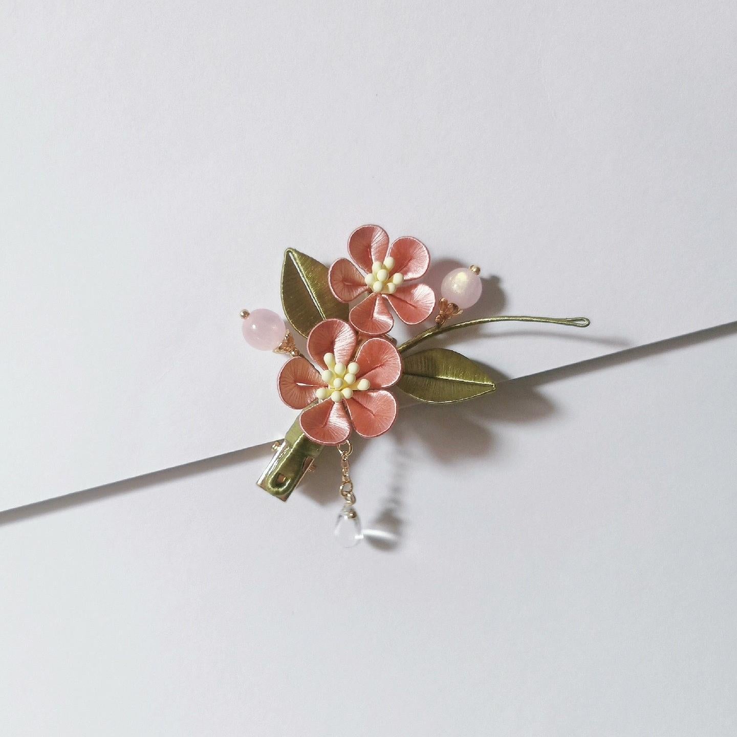 Peach Blossom Handmade Brooch - Silk Brooch(Chanhua)