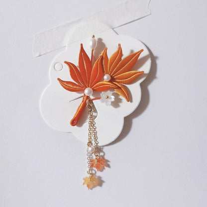 Maple Leaf Handmade Brooch - Silk Brooch(Chanhua)