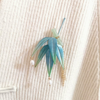 Bamboo Handmade Brooch - Silk Brooch(Chanhua)