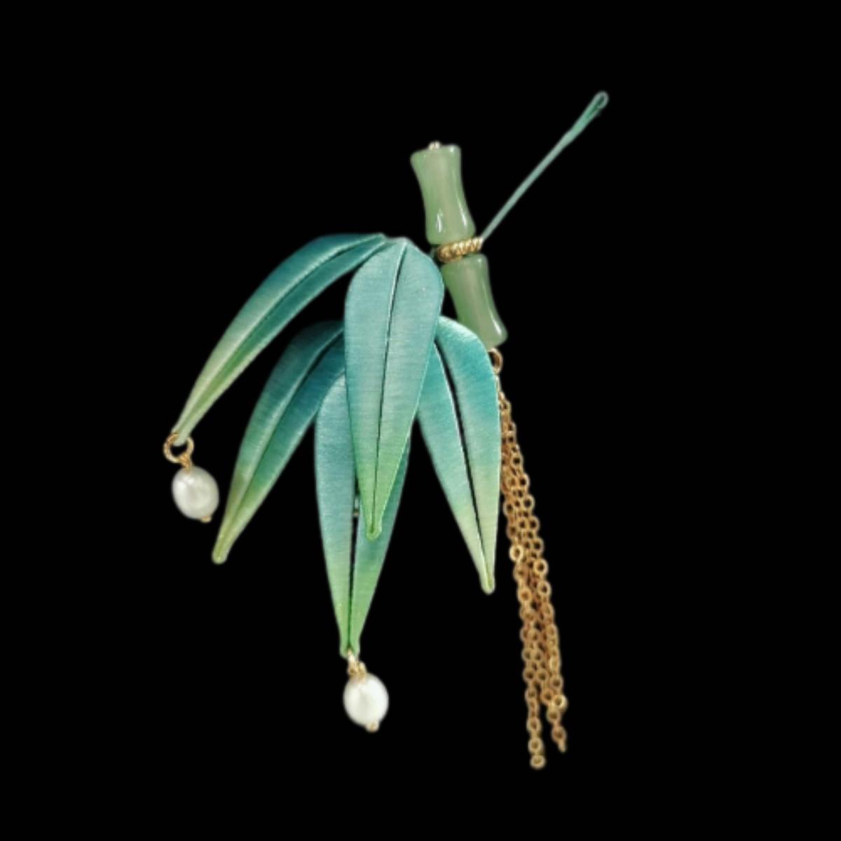 Bamboo Handmade Brooch - Silk Brooch(Chanhua)