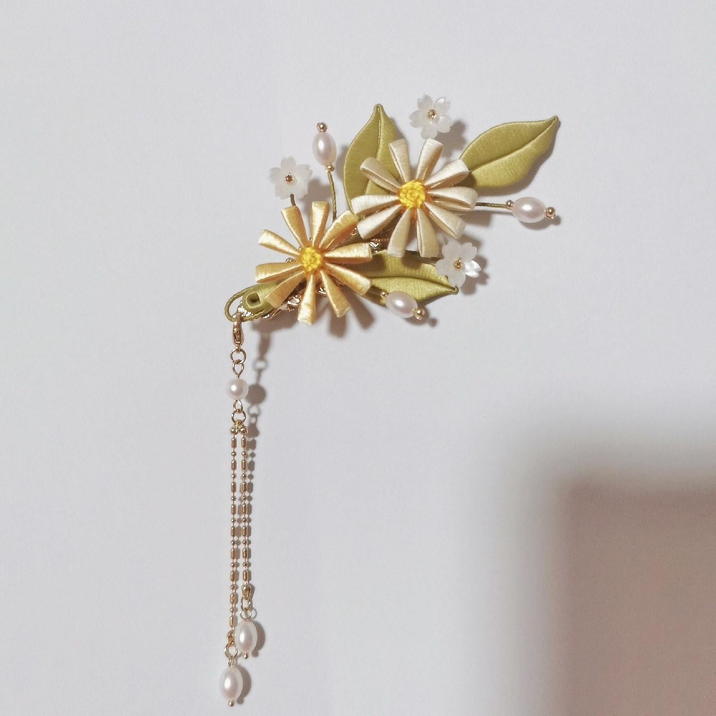 Daisy Handmade Hairclip - Silk Hairclip(Chanhua)