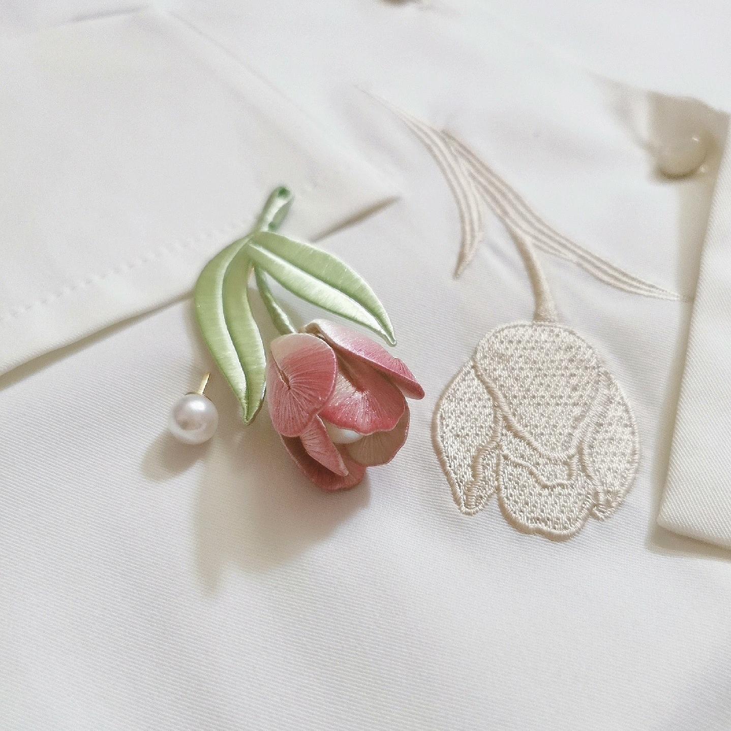 Tulip Handmade Brooch - Silk Brooch(Chanhua)