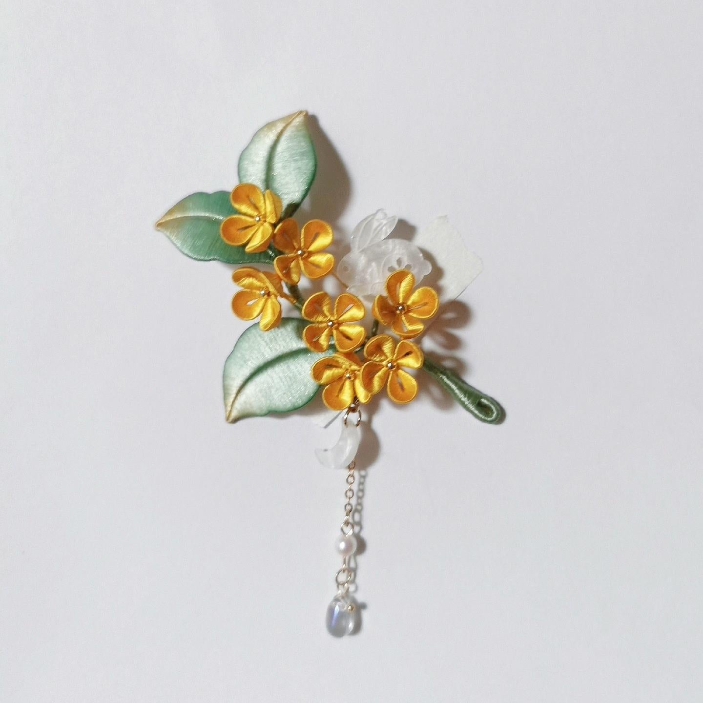 Laurel Bespoke Brooch - Silk Brooch(Chanhua)