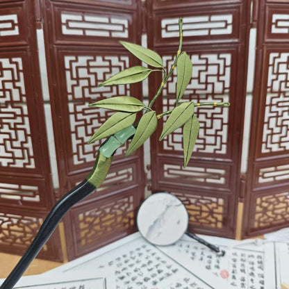 Bamboo Leaf Handmade Hairpin - Silk Hairpin(Chanhua)