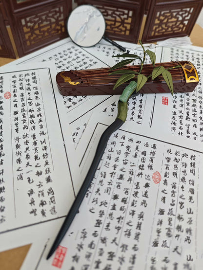 Bamboo Leaf Handmade Hairpin - Silk Hairpin(Chanhua)