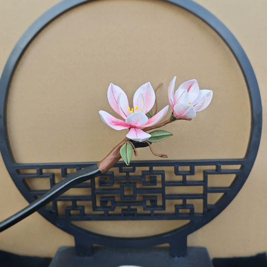 Magnolia Handmade Hairpin - Silk Hairpin(Chanhua)