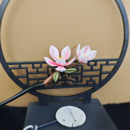 Magnolia Handmade Hairpin - Silk Hairpin(Chanhua)