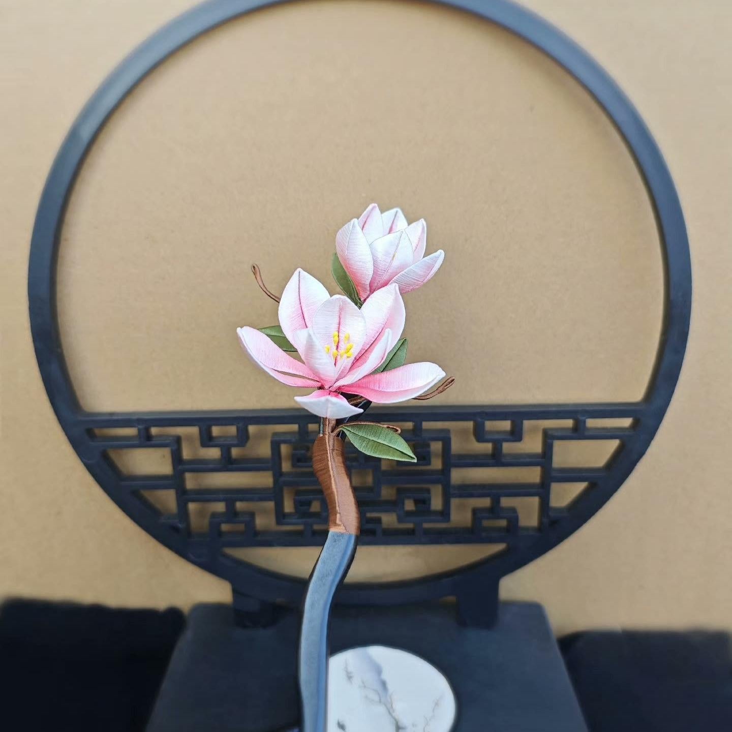 Magnolia Handmade Hairpin - Silk Hairpin(Chanhua)