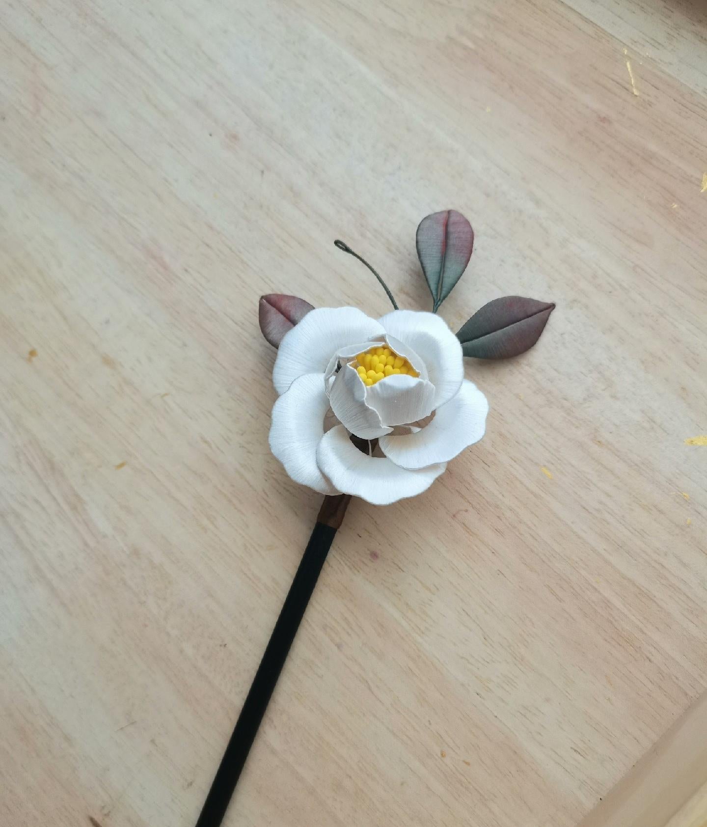 Camellia Handmade Hairpin - Silk Hairpin(Chanhua)