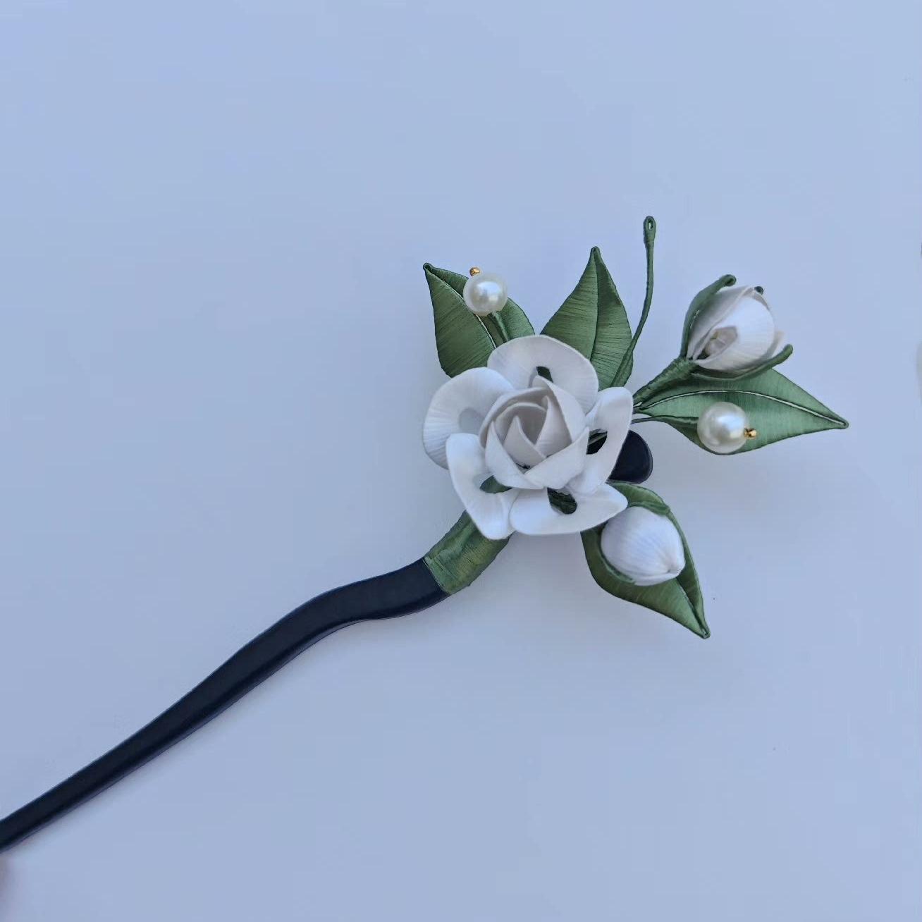 Jasmine Handmade Hairpin - Silk Hairpin(Chanhua)