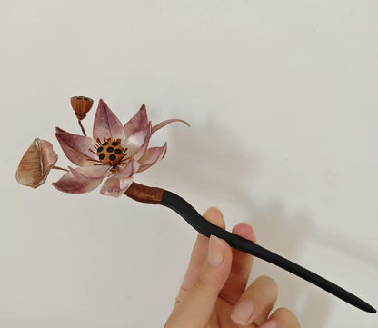 Lotus Handmade Hairpin - Silk Hairpin(Chanhua)