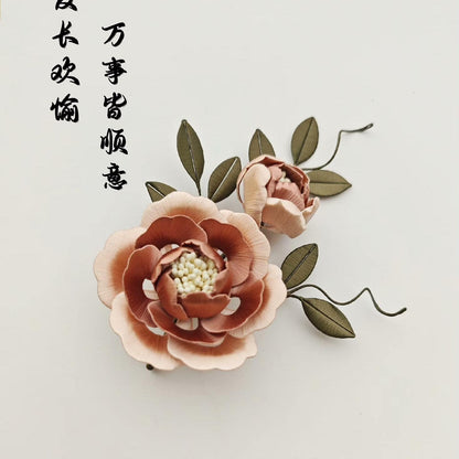 Peony Bespoke Hairpin - Silk Hairpin(Chanhua)