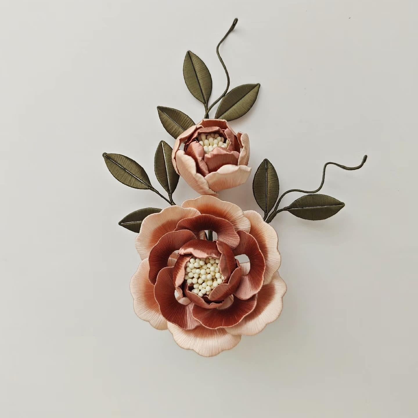 Peony Bespoke Hairpin - Silk Hairpin(Chanhua)