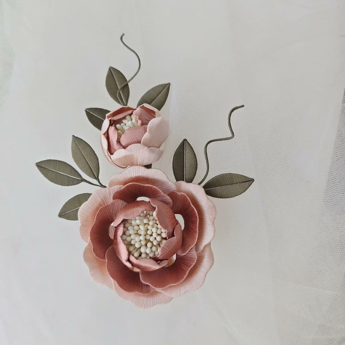 Peony Bespoke Hairpin - Silk Hairpin(Chanhua)