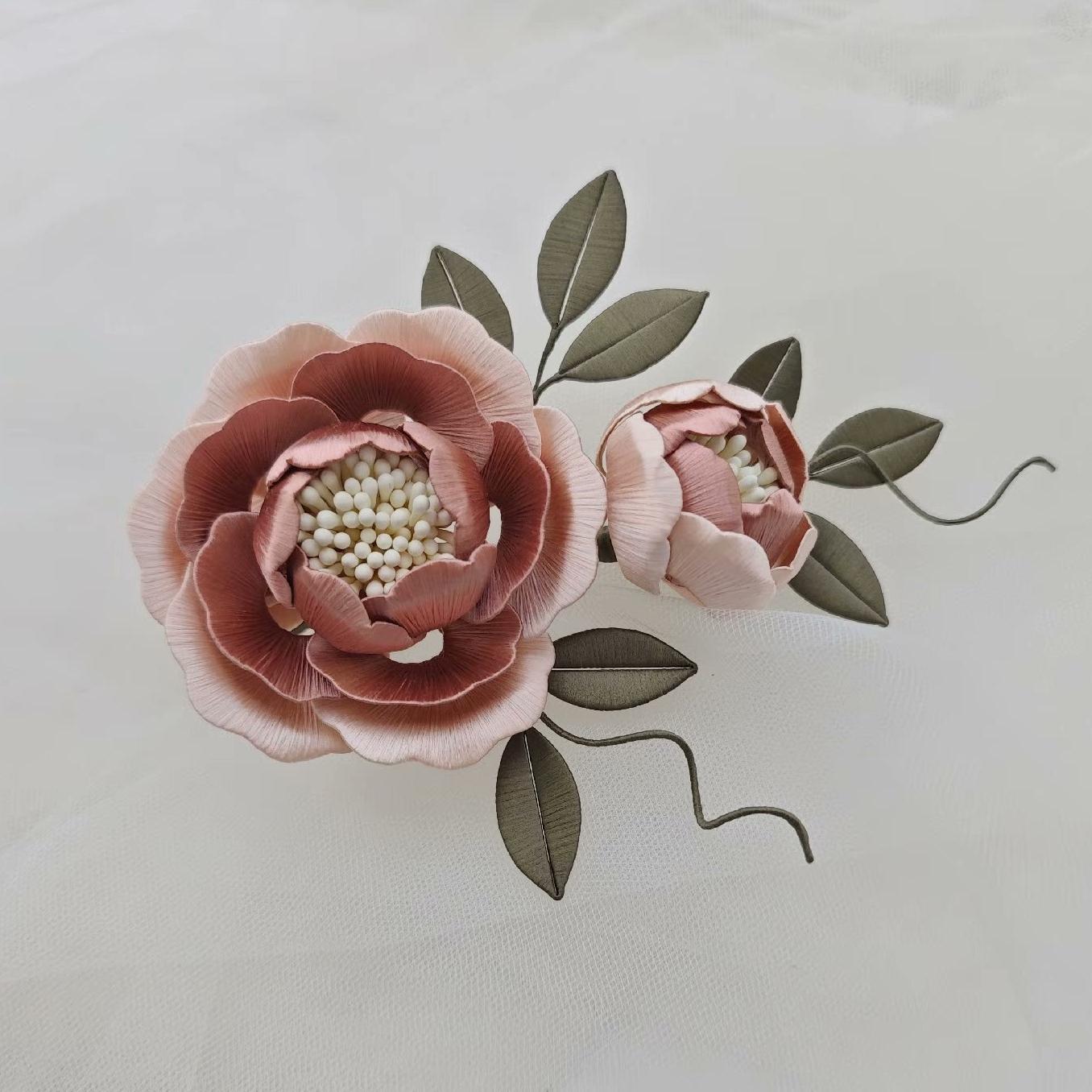 Peony Bespoke Hairpin - Silk Hairpin(Chanhua)