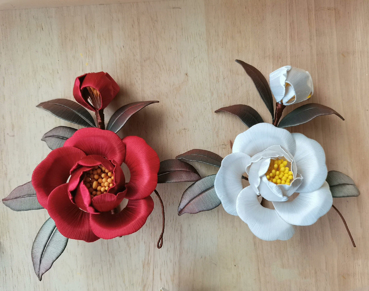 Camellia Handmade Hairpin - Silk Hairpin(Chanhua)