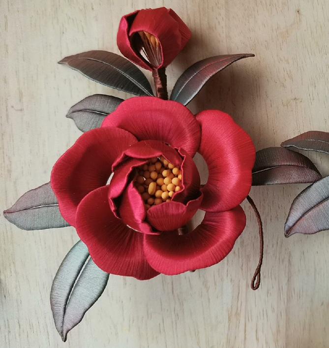 Camellia Handmade Hairpin - Silk Hairpin(Chanhua)