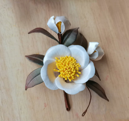 Camellia Handmade Hairpin - Silk Hairpin(Chanhua)