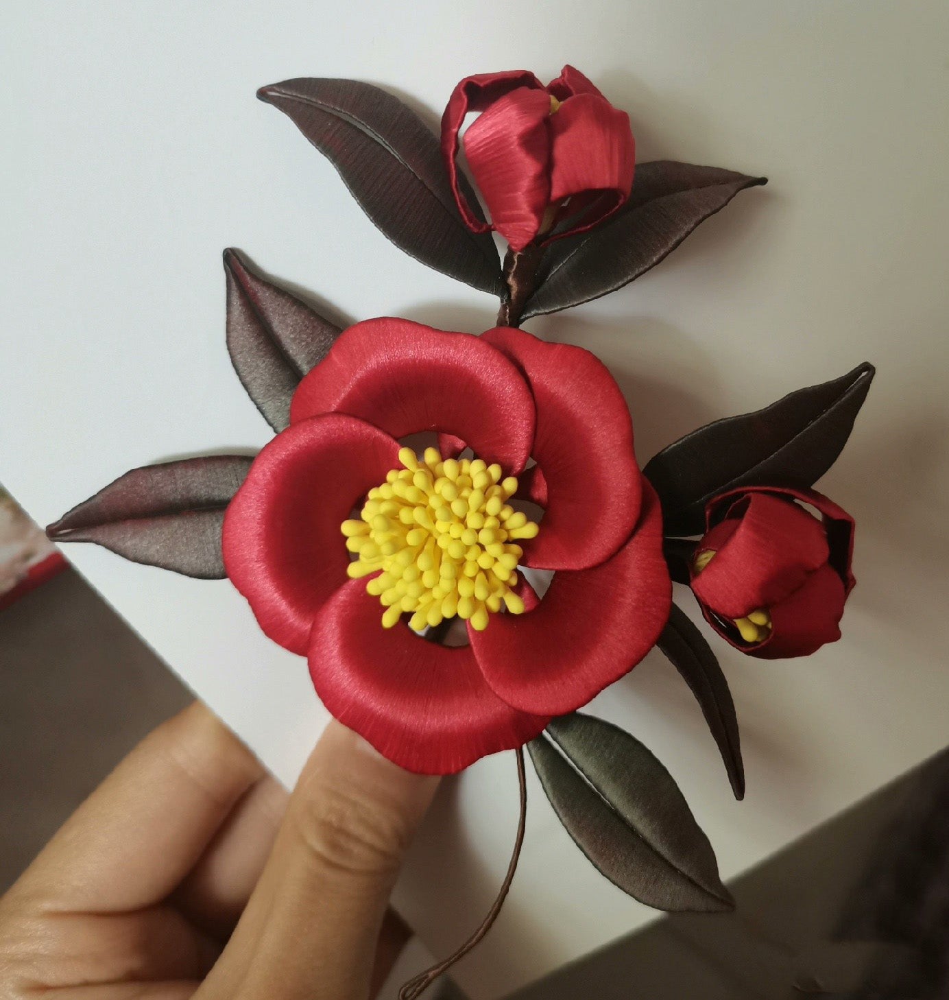 Camellia Handmade Hairpin - Silk Hairpin(Chanhua)