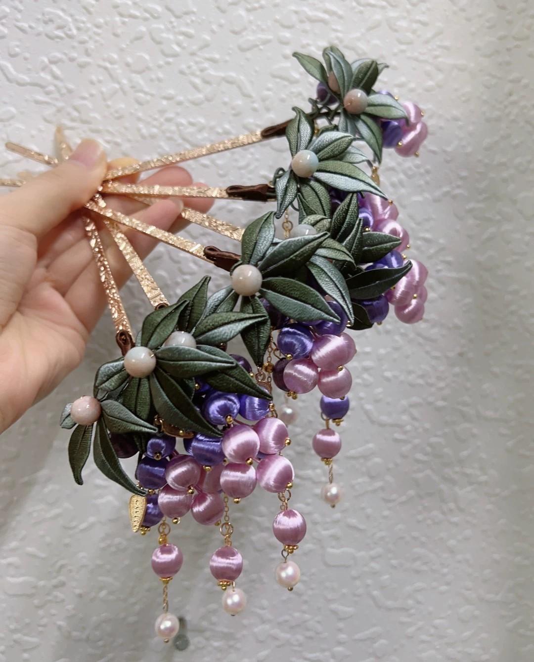 Grape Handmade Hairpin - Silk Hairpin(Chanhua)