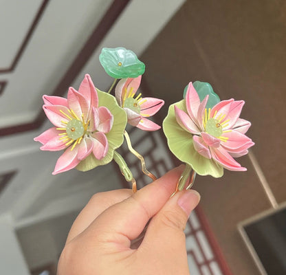 Lotus Bespoke Hairclip - Silk Hairclip(Chanhua)