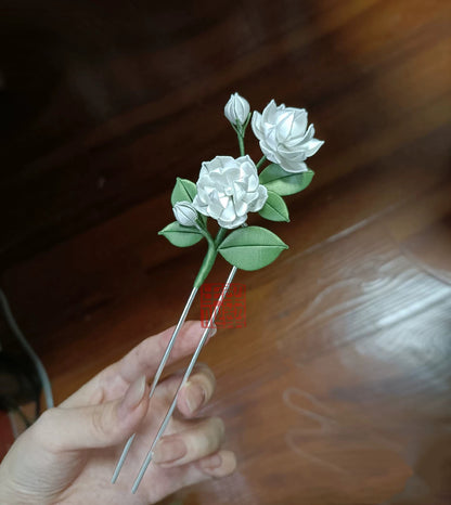 Jasmine Bespoke Hairpin - Silk Hairpin(Chanhua)