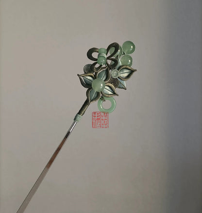 Green Bespoke Hairpin - Silk Hairpin(Chanhua)